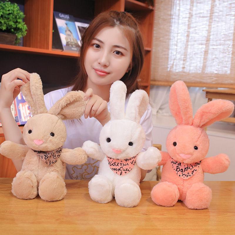 Rabbit Scarf Colorful Plush Toy Cute Cartoon Kid Companion Birthday Doll Gift