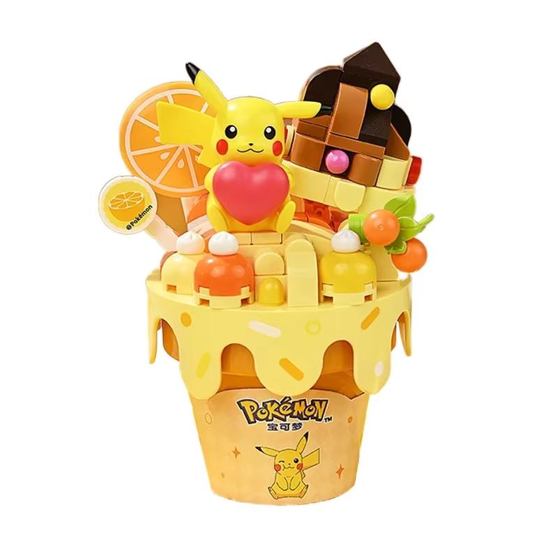 Pokmon Series Building Blocks Pikachu Psyduck Pogaman Cartoon Scene Model Bricks Collection Ornaments Kids Toys Holiday Gifts
