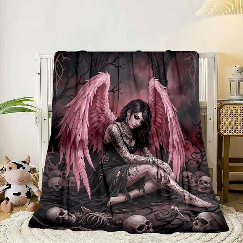 Ätherische rosa Engelskopf Decke Flanelldecke für Bett, Sofa, Camping, Wandern, Picknick Zubehör, Geschenk für Familie Fan Geschenke