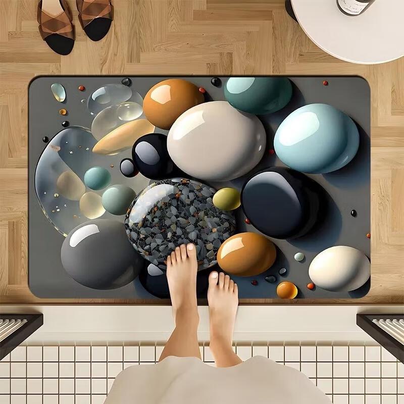 3D Pebble Diatomaceous Earth Bath Mat