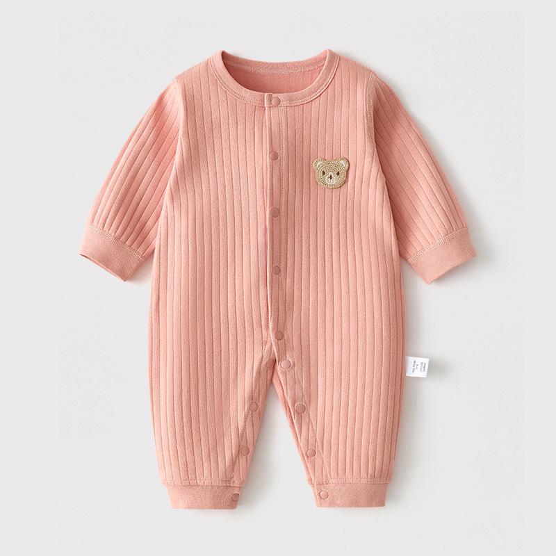Pure Cotton Baby Bodysuit: No-Bone Crawling Jumpsuit for Boys & Girls