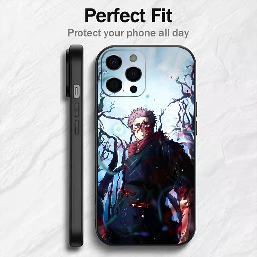 Itadori J-Jujuts-u K-Kaisen  Phone Case For iPhone17,16,15,14,13,12 Plus,Max Soft Silicone Black Cover