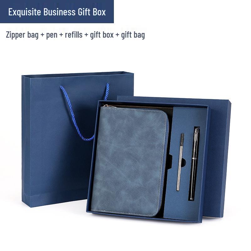 Custom Business Notebook with Zipper Bag - Multifunctional A6/B5 Notepad & Manager Folder