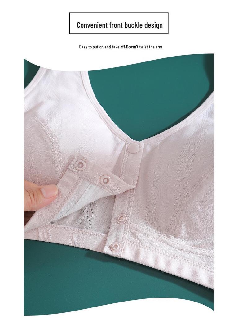 Zhangyan Modal Wire-Free Plus Size Front Closure Bra for Mature Women