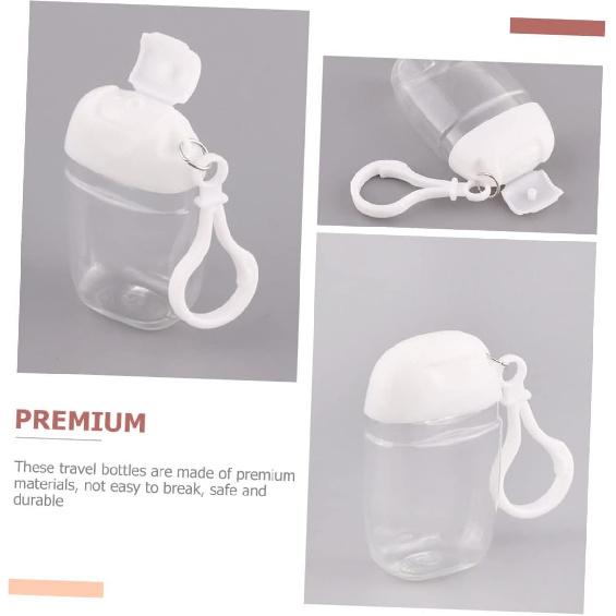 Mikinona Refillable Cosmetic Containers Set - 9PCS 30ML Portable Travel Size Bottles with Keychain - Cap Carrier Leakproof Plastic Bottles for