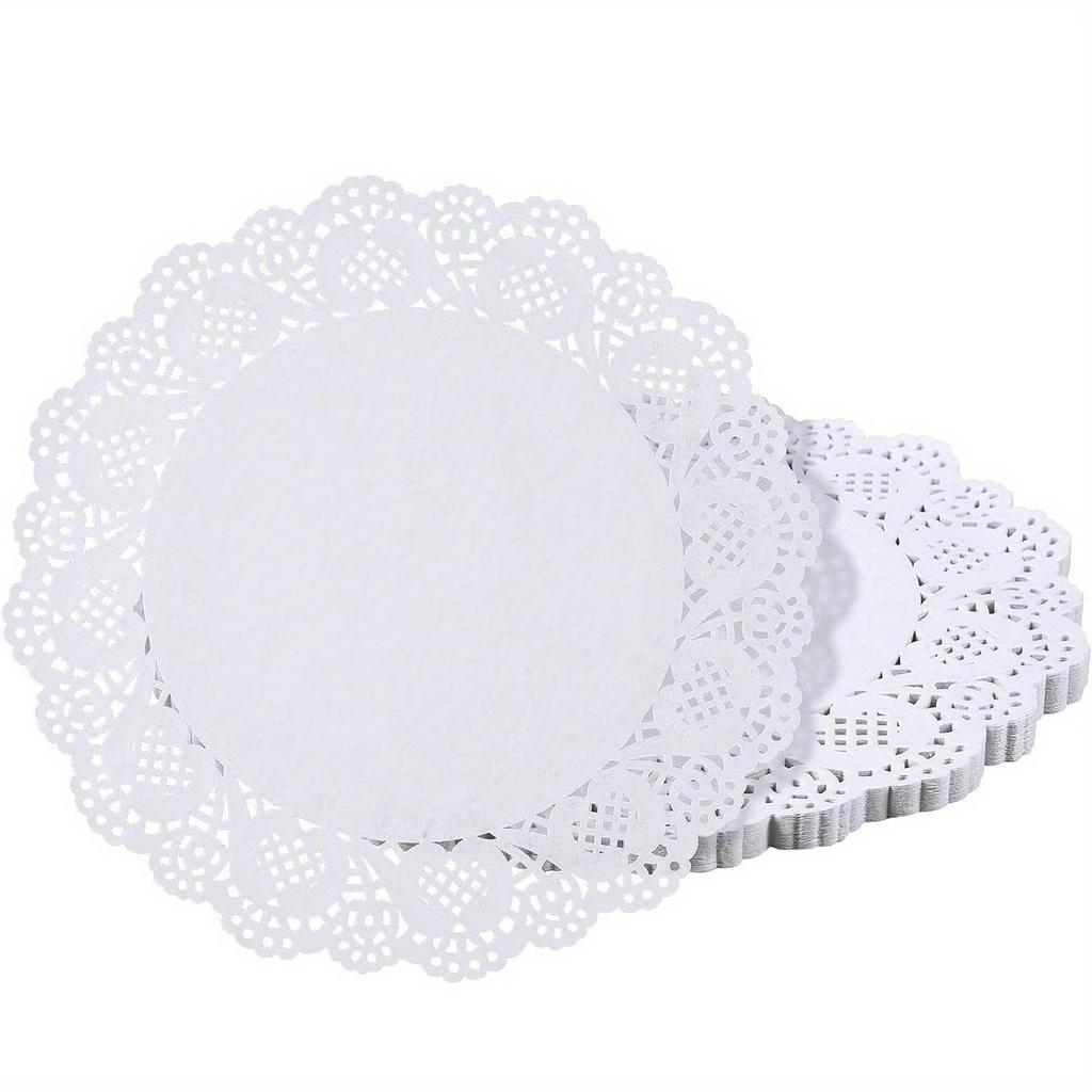 150pcs Paper Doilies Assorted Sizes Disposable Lace Paper Doilies For Tables, Round Paper Placemats Bulk For Cakes Desserts Crafts Suitable For Bakery