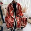 Luxury Two-Sided Jacquard Scarf Pashmina Cashmere Soft Warm Fringe Pashmina Shawl Winter Coldproof Windproof Blanket