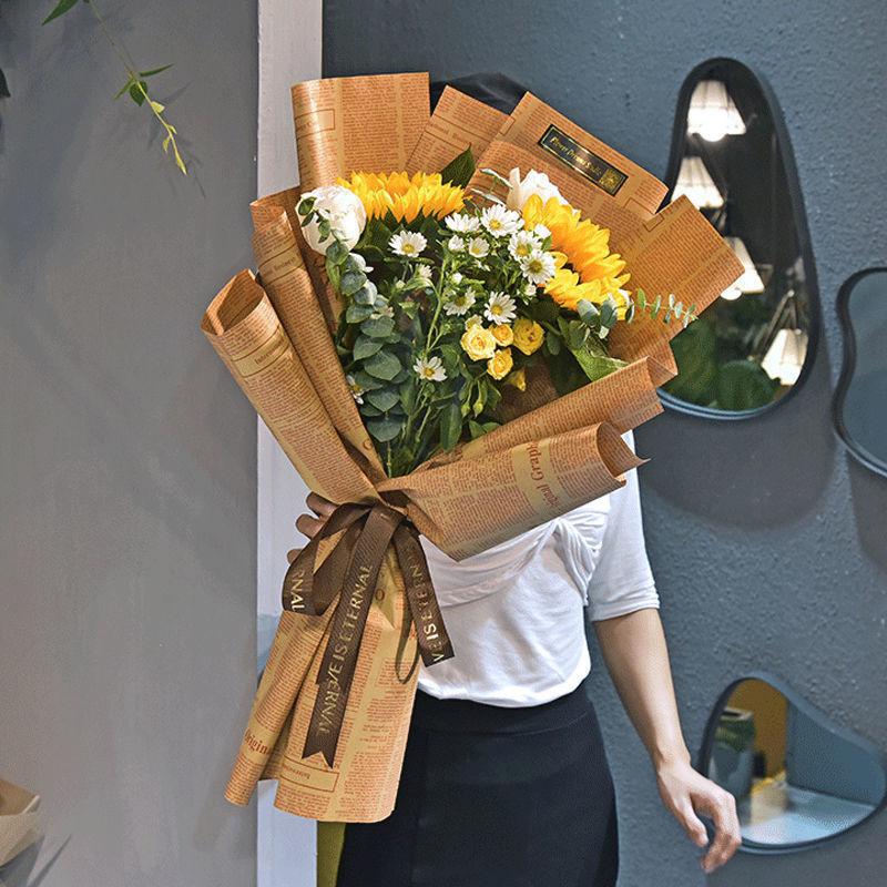 10Sheets Vintage English Newspaper Kraft Paper Brown Kraft Outer Wrapping Paper For Gifts Packaging Flower Wrapping Paper