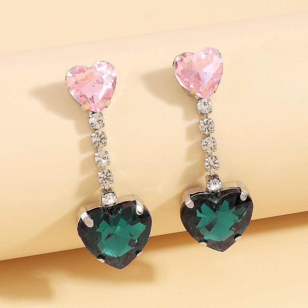 Ženské a jedinečné geometrické náušnice Love-heart se zirkonem na Valentýna