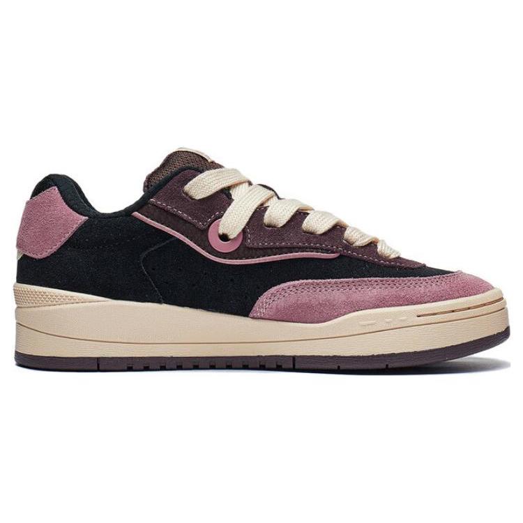 Li Ning GOS 2000 Cushioning, Wear Resistant Low Top Skateboard Shoes Women's Black Purple AEPT002-2