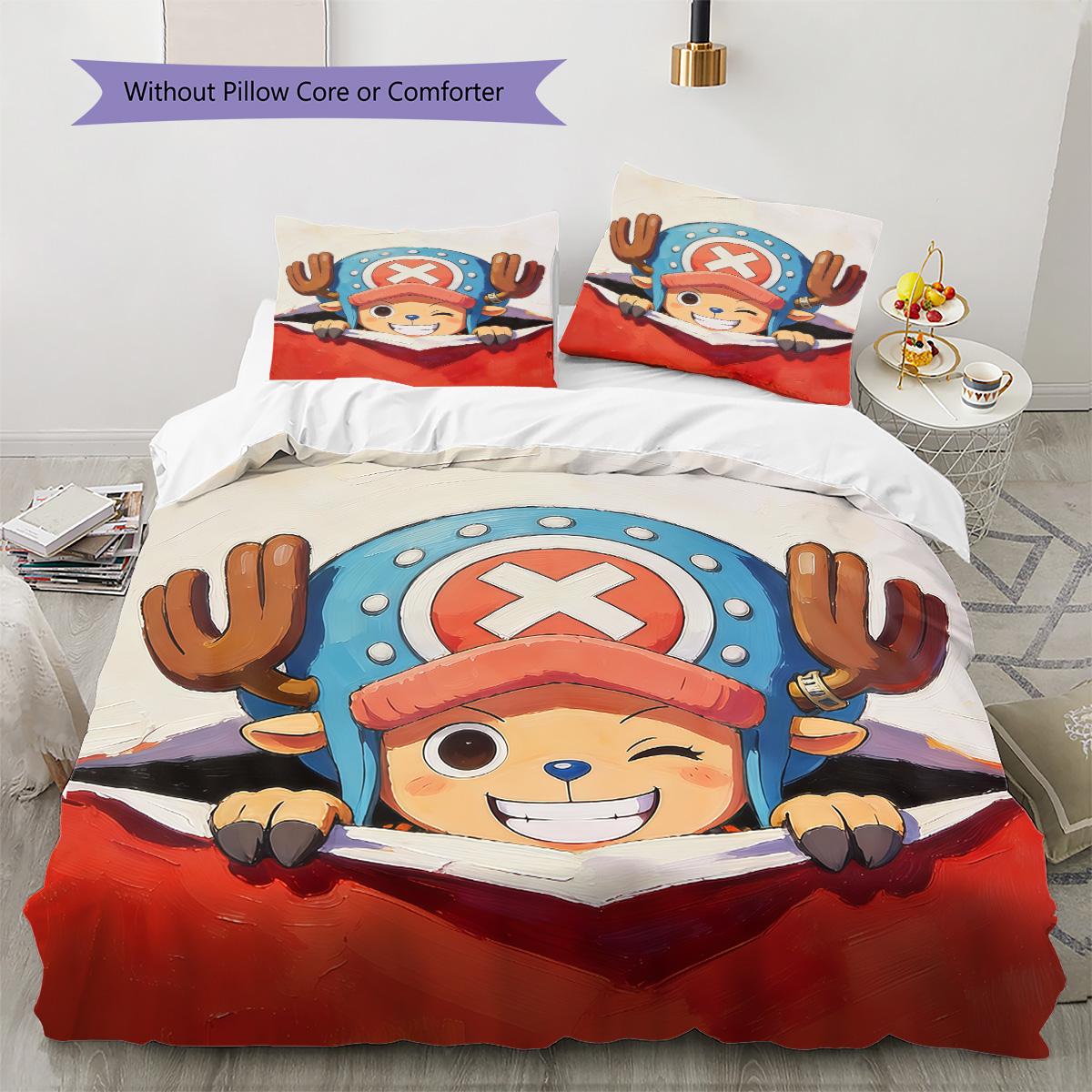 

One Piece Chopper Theme Collection Bedding Set, 1 Duvet Cover & 2 Pillowcases, Home Decor, Perfect Gift for Fans 135x200cm