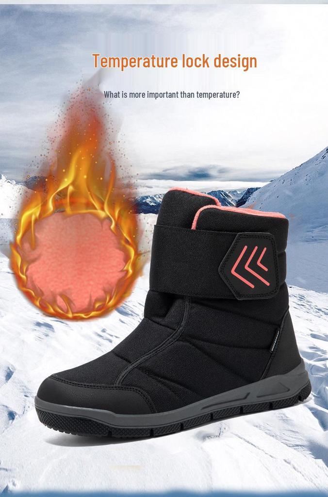 Thickened Warm Couples' Plus Velvet Hiking Snow Boots - Large Sizes for Men & Women