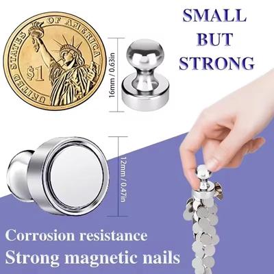 50-1 pièces Épingles Magnétiques Métalliques Néodyme Punaises Magnétiques pour Tableau Blanc Cône Aimants Puissants Frigo Punaise Bureau École Rangement