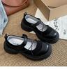 Fashion Retro Woman Shoes Shallow Mouth Clogs Platform Round Toe All-Match Female Footwear Black Flats New Creepers Dress Summer Hook &