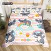 3D Koala Duvet Cover Set Microfiber Cartoon Leaves Baby Bear Australian Wildlife Themed  Bedding Set Queen Size Comforter Cover