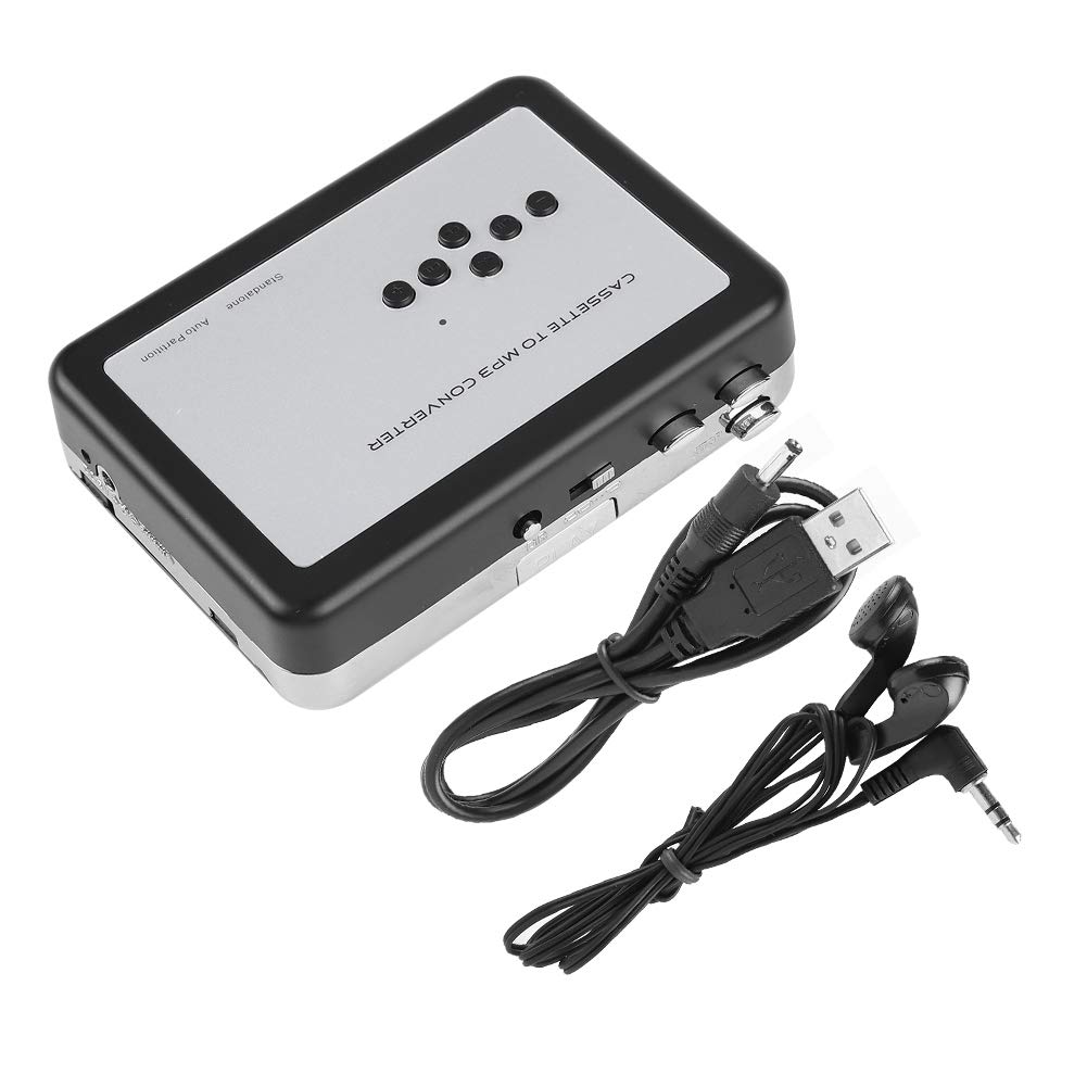 Jectse Portable Cassette Cassette Tape To MP3 USB Flash Drive Capture Audio Music Plug and Connects To MP3 Portable Speaker Converter, Converter,