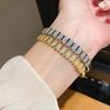18k Gold Plated Zircon Bracelet With Geometric Design For Elegant Women