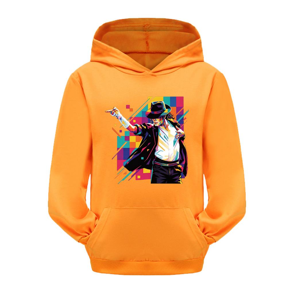 5712 Kids Boys Girls Singer Printed Hooded Pocket Long Sleeves Hoodies