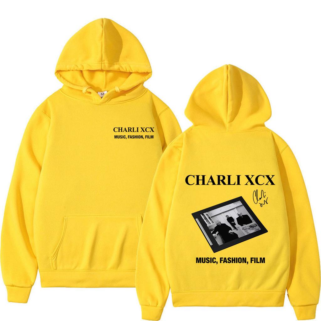 CHARLI XCX Album Music, Fashion, Film Tour 2026 Print Hoodie Unisex Hip-hop Pullover Long Sleeves Casual Vintage Sweatshirt