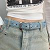 Womens 2.6cm Wide Denim Waist Belt Premium Quality Wear Resistant Long Lasting Pin Buckle Belt for Daily Wear