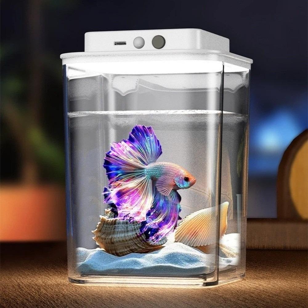 Self Circulating Small Goldfish Tan Transparent Transparent Aquarium New Desktop Fish Tank Home