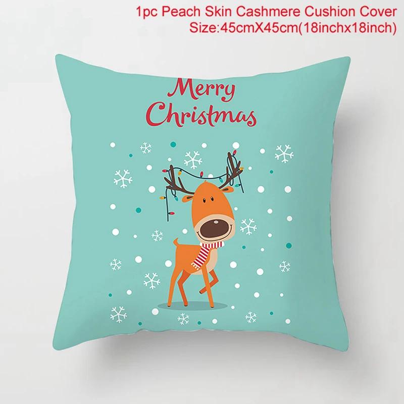 Merry Christmas Cushion Cover Christmas Decorations for Home 2025 Cristmas Ornament Noel Xmas Decor Navidad Happy New Year Gifts