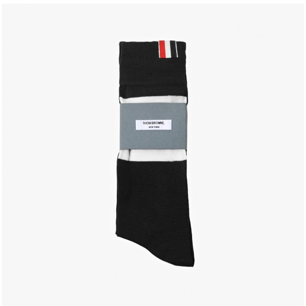 Tom Brown Mas023b 01690 001 4 Bar Stripe Three Line Tab Mid Calf Socks