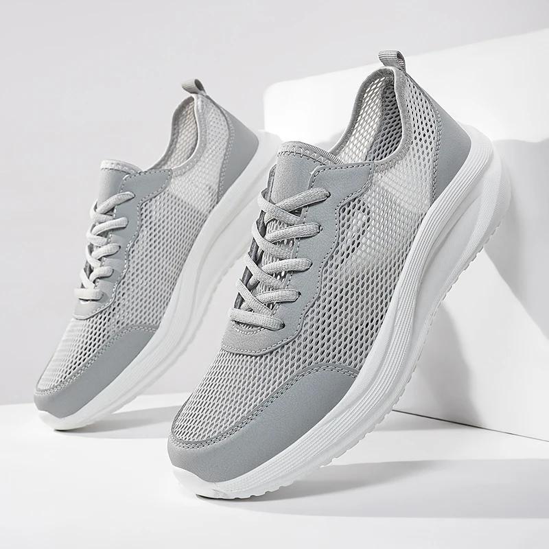 Fashion 2025 Men Soft Sport Shoes Breathable Fashion Mesh Running Shoes Comfortable Man High Quality Outdoor Lightweight Sneakers Men