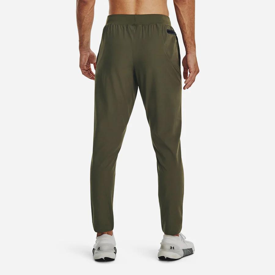 Under Armour Unstoppable Logo Print Lace-Up Mid-Rise Straight-Leg Knit Sports Pants Men Pants Green 1352028-390