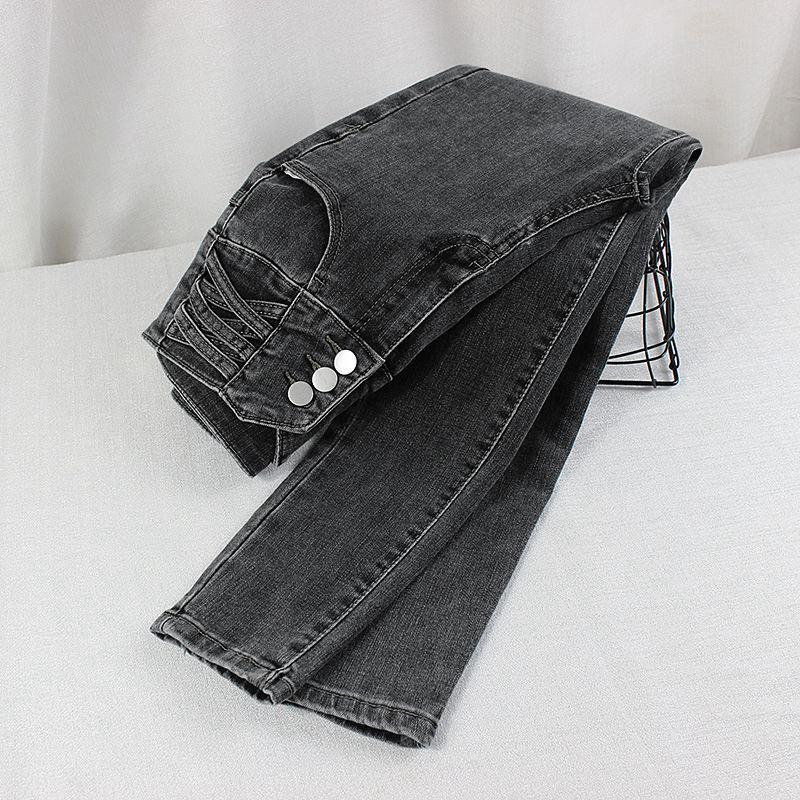 

Women s High-Waisted Elastic Denim Skinny Jeans - 2025 Summer Slim-Fit, Versatile, and Flattering Style 30 черный серый