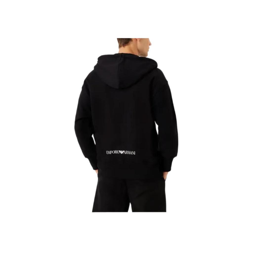 Emporio Armani FW22 Iconic Logo Print Zip Long Sleeve Sweatshirt Men Sweatshirt Black 6L1B7Q1-JZ9Z1-0999