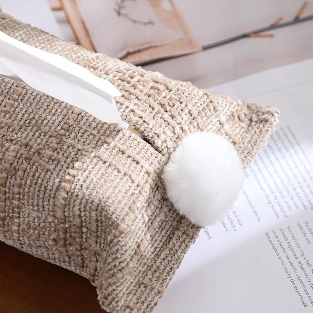 Fabric Chenille Tissue Bag Home Decor Paper Towel Box Decoration Paper Tissue Box  Home