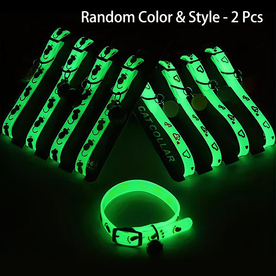 

2/5Pcs Luminous Pet Collar Glow In Dark Paw Print Safety Anti-Lost For Small Dogs Cats Random Color Cute Light Up Collar