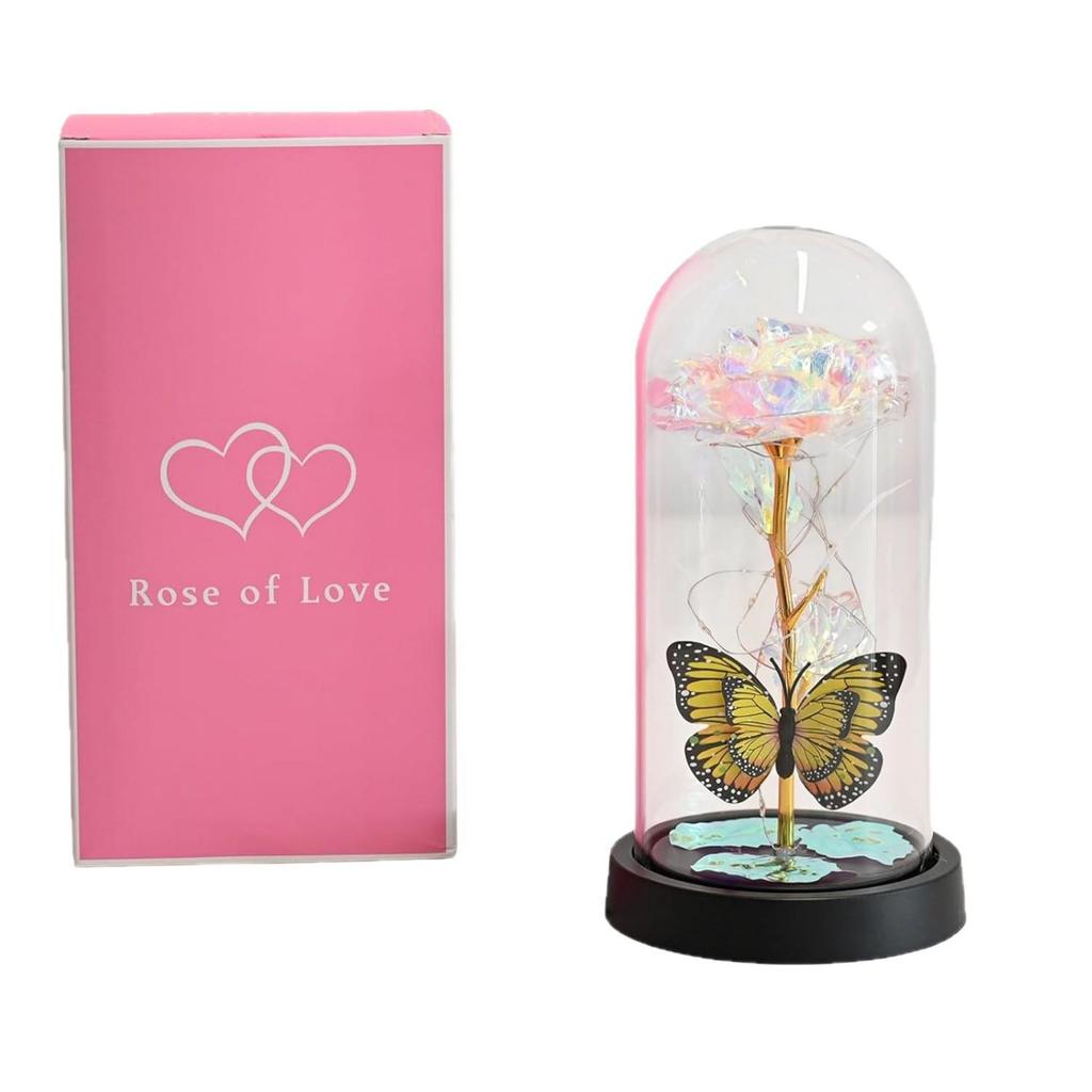 Eternal Rose Glass Dome - Preserved Flower Gift for Mother's Day, Valentine's Day & Christmas