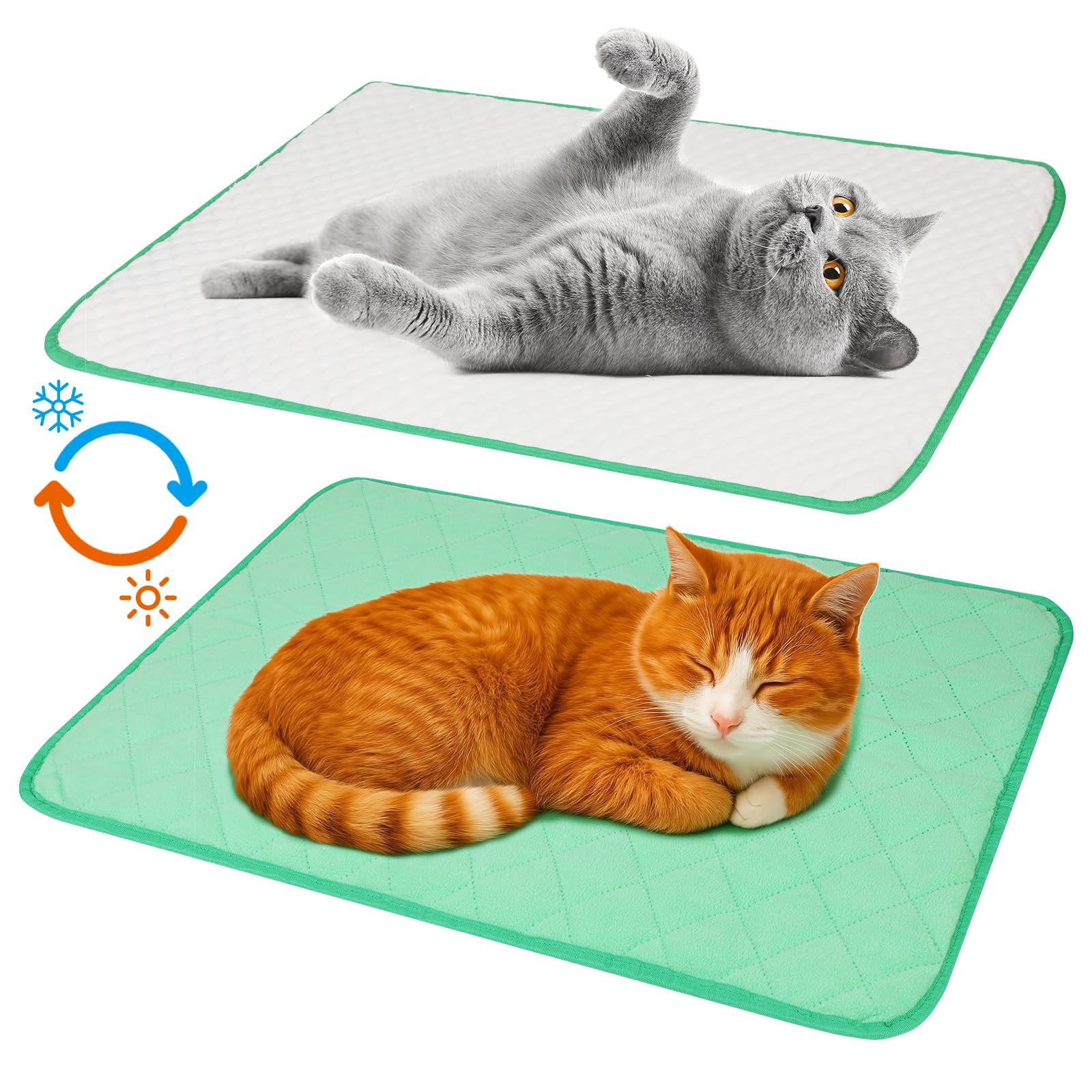 

для стираемого коврика для питомцев для зимы и лета материал для для собак и охлаждающий тепловой удар реверсивный флис подходит для лета и 45 см х 60 см зелёный