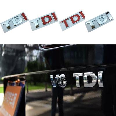 ABAD1 Logo Metálico 3D Rojo Cromado Emblema TDI Insignia Trasera Maletero Coche Pegatina TDI Accesorios