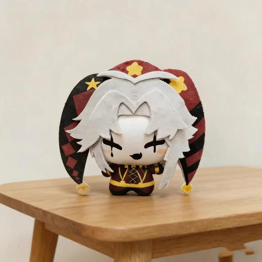 10cm Circus Pierrot Plush Pendant Funny Harlequin Stuffed Toy Doll Fan Collectible Holiday Gift 10cm