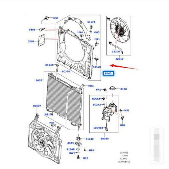LR138434=LR122672 Wind Deflector for 2020 Land Rover Range Rover Executive Sport 3.0L 6-Cylinder