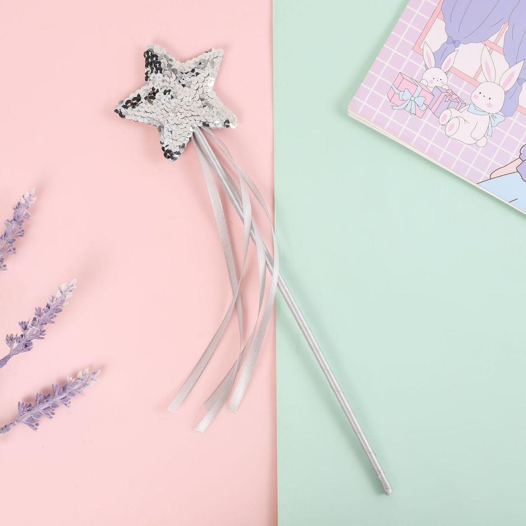 Fairy Star Magic Wand Cat Teaser with Feather for Kids