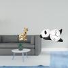 Cat Panda Statue Decorative Figurine Animal Sculpture Art Craft Ornament Fireplace Shape Wall Clock
