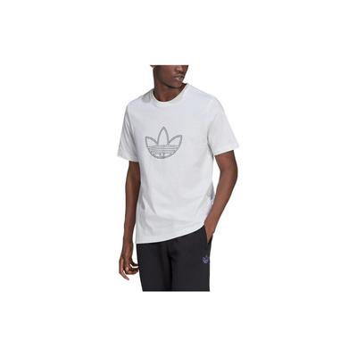 Originals Outline Logo Breathable Crewneck Sports T-Shirt Men Tops White HE4682