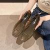 Korean-Style Low-Cut Crystal Flat Sandals & Slip-On Jelly Shoes with Square Toe