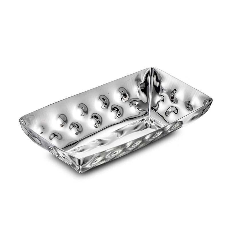 Japanese Style Hammered Stainless Steel Square Plate