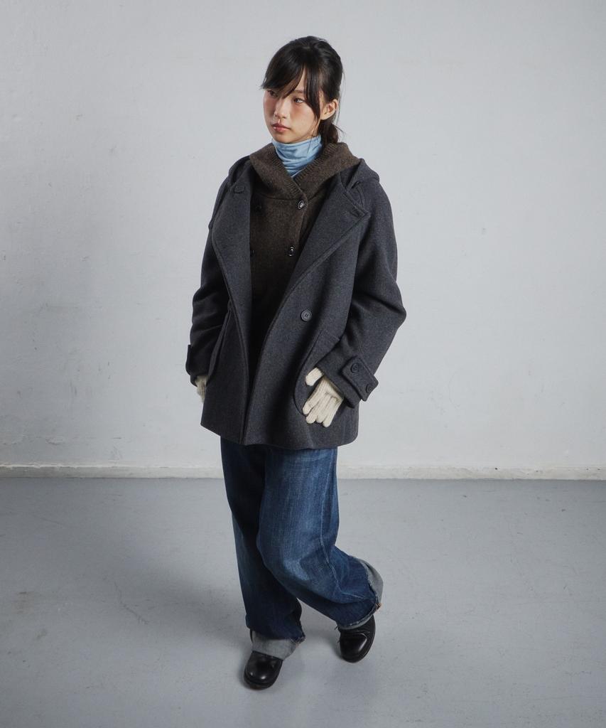 CGP (Women) Double-Button Half Coat - Dark Grey