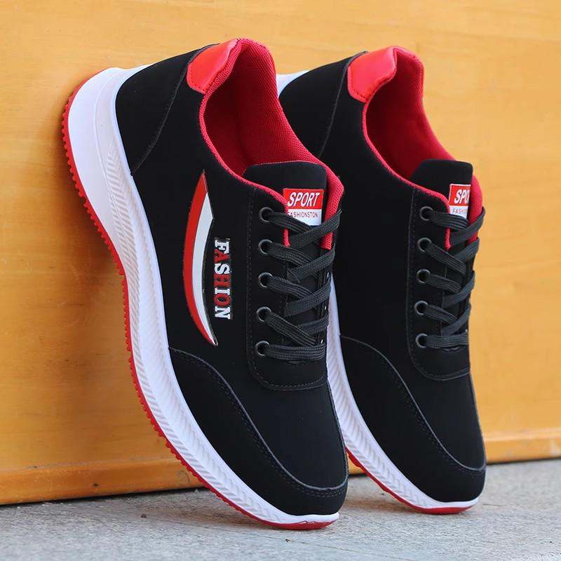 

Мужские черные кожаные водонепроницаемые кроссовки для бега и отдыха с нескользящей подошвой для людей среднего и пожилого возраста. 41