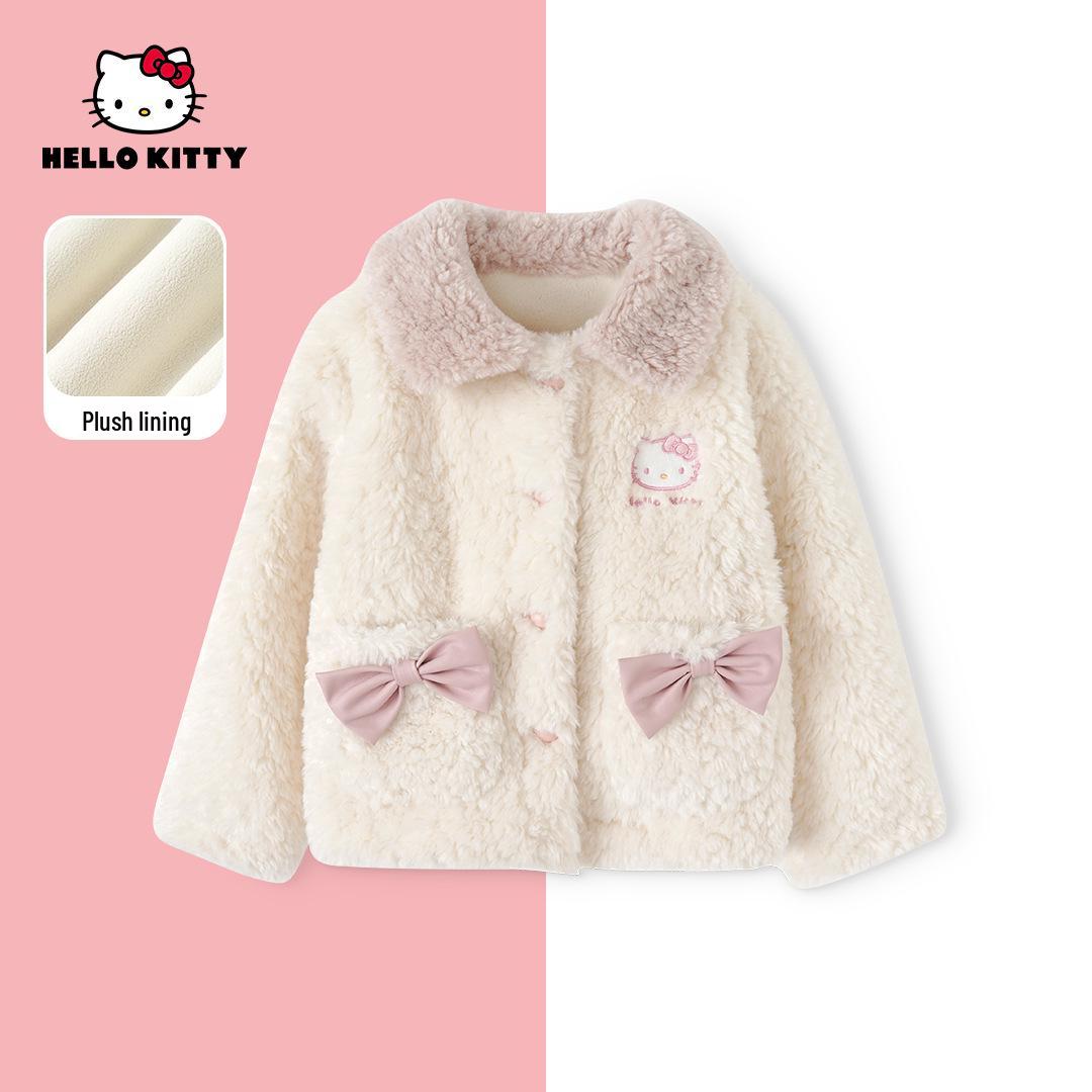 Hello Kitty Fleece-Lined Winter Jacket for Girls (Medium/Large) 140: Height 130-140cm
