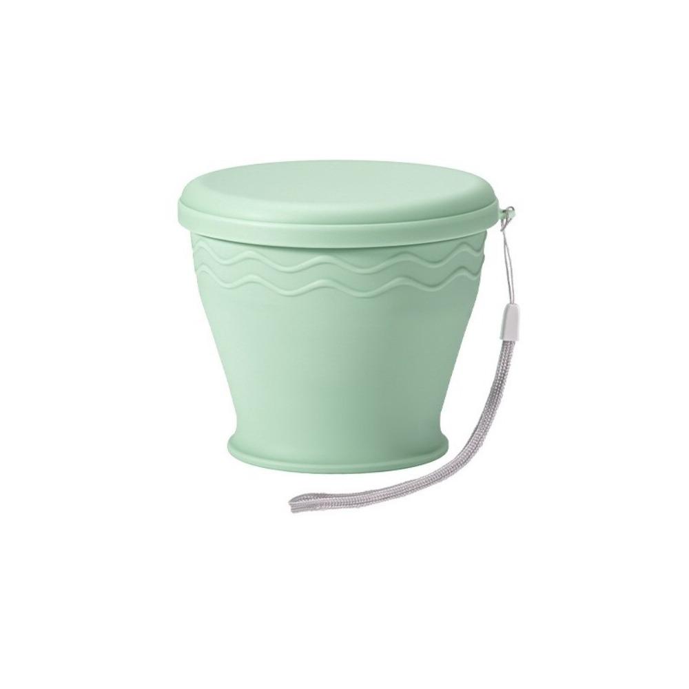 New 200ml Foldable Silicone Cup With Lid Silicone Portable Drinking Cup Collapsible Retractable Cup Outdoor Travel зелёный