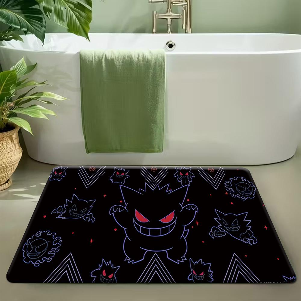 Pokemon Water Type Pixel Art Print Non-slip Doormat, Soft Absorbent Floor Rug for Home Decor 40cm x 60cm