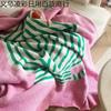 Half Fleece Abstract Art Sofa Shawl Blanket Nordic Summer Air Conditioning Blanket Office Nap Blanket