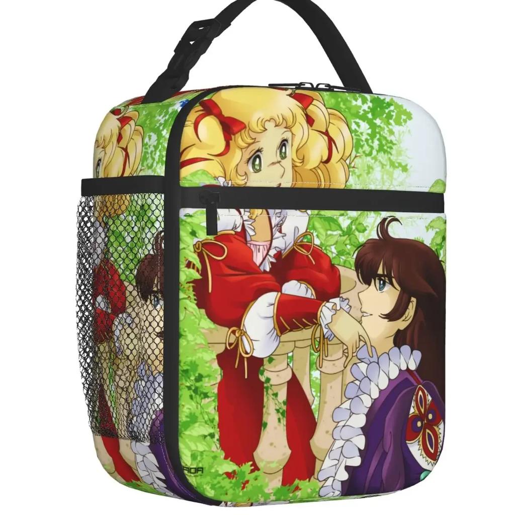 Candy Candy Insulated Lunch Bags for Women Anime Manga Cartoon Girl Portable Thermal Cooler Food Lunch Box School